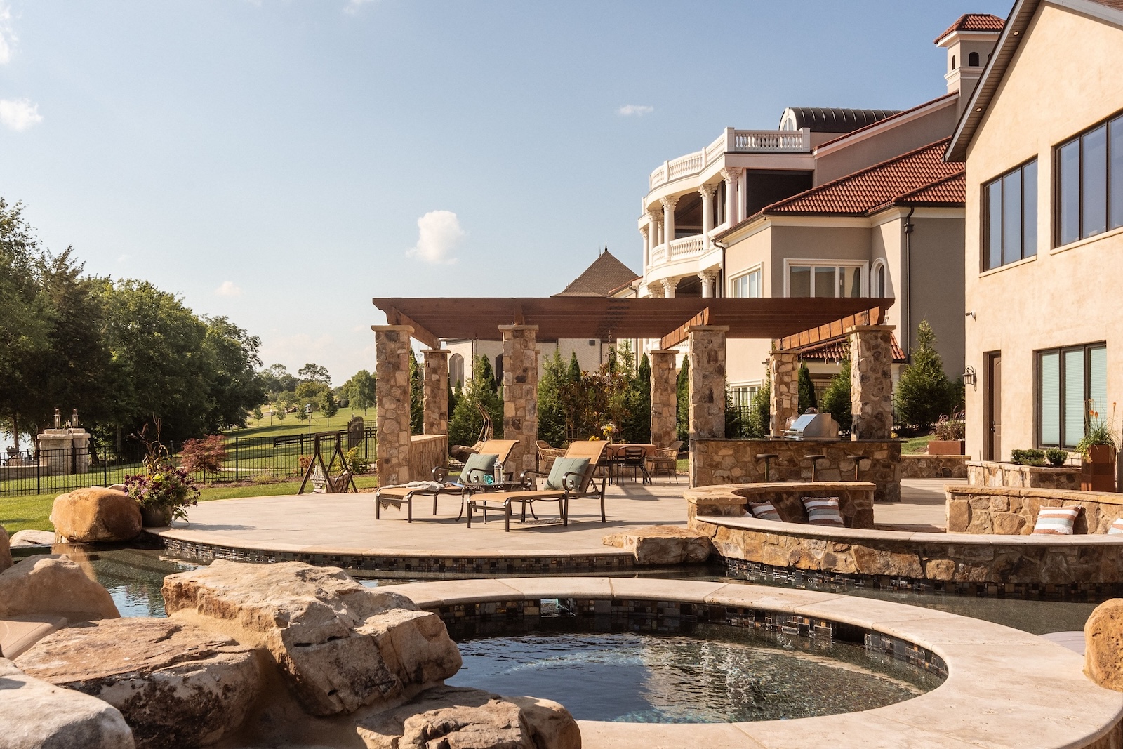 Custom Nashville Pool and Outdoor Living Area | Milosi Nashville Landscaping